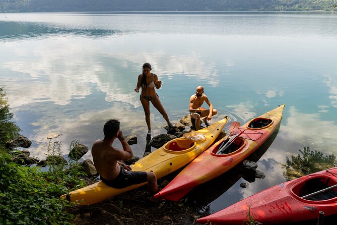 Castel Gandolfo Lake Kayak and Swim Tour - Stop 2, the lake loop: Le Macine, the Pope’s board area, and hermits’ houses