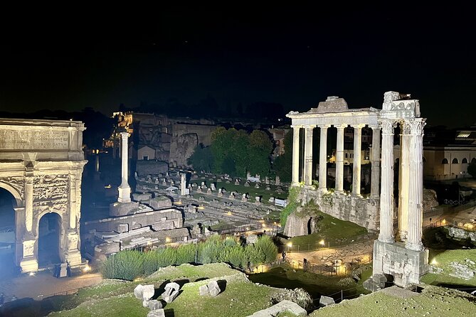 Colosseum and Roman Forum Sightseeing Area Night Walking Tour - Largo Argentina to Capitoline Hill: The Stops That Set the Scene