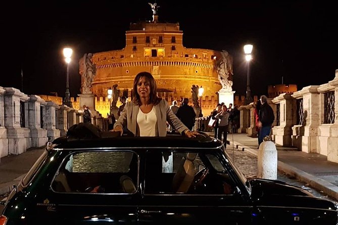NIGHT TOUR THINK BIG, GO MINI! Rome in Mini Cooper Classic Cabrio - Castel Sant’Angelo and St. Peter’s Square: history with the Vatican skyline in view