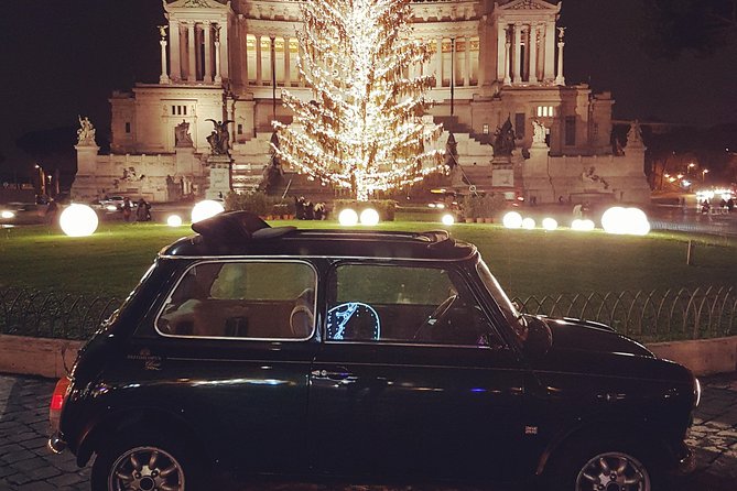 NIGHT TOUR THINK BIG, GO MINI! Rome in Mini Cooper Classic Cabrio - Viewpoint Rome: Colle del Gianicolo and Fontana dell’Acqua Paola
