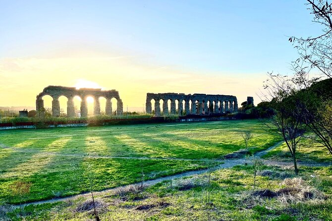 Private E-bike tour of Appian way, Aqueduct & catacombs with food - Parco degli Acquedotti: ancient aqueduct arches and a calmer breath