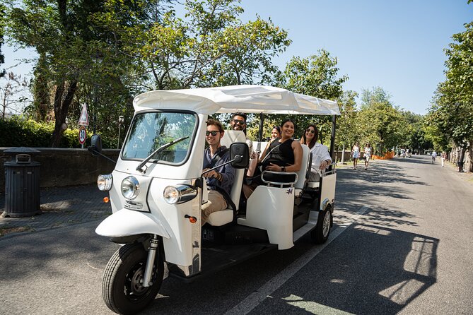 Private Electric Tuktuk Tour of Rome with Prosecco and Pickup - Colosseum exterior and Giardino degli Aranci: big icon, then a calmer pause