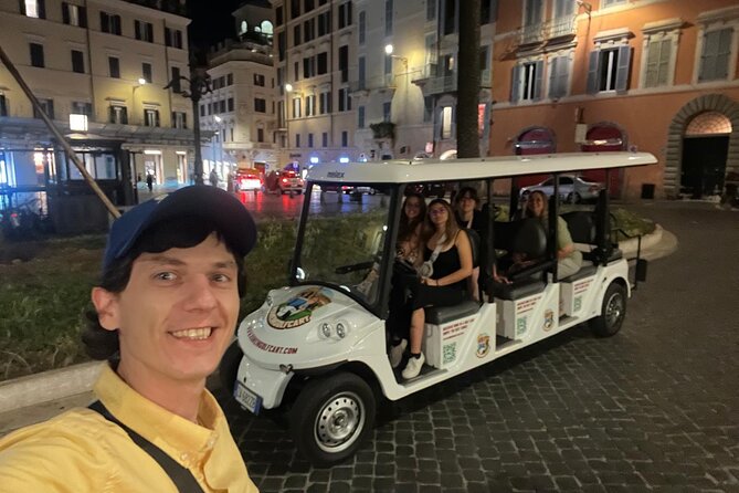 Rome 2 hour Golf Cart night tour with Hotel Pickup - Price and logistics: what you are paying for