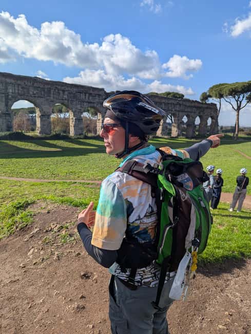 Rome: Appian Way, Catacombs & Aqueducts by eBike + Transfer - Caffarella, Torre Fiscale, and the parks break in the middle of the ride
