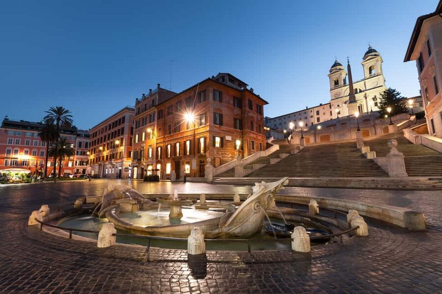 Rome: City Golf Cart at Night Tour - Piazza di Spagna and Trevi Fountain after sunset