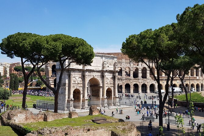The Colosseum and the Roman Forum in late afternoon light