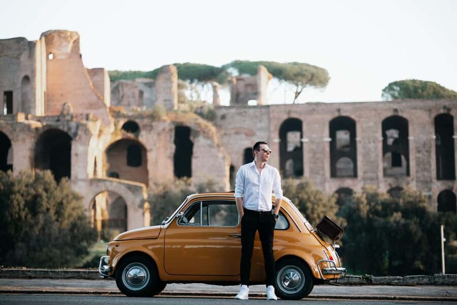 Rome: Fiat 500 Vintage Photography Service in Rome - Meeting by the Colosseum, starting with Oppio Caffè views