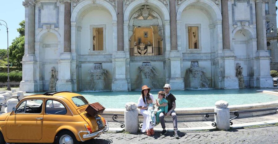 Rome: Fiat Cinquecento Vintage Photography Service - Fontana dellAcqua Paola and Gianicolo Hill: Panoramas With a Purpose