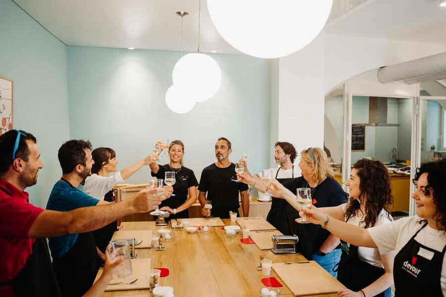 Rome: Fresh Pasta-Making Class with Wine and Gelato - The meal: wine, laughter, and eating what you made