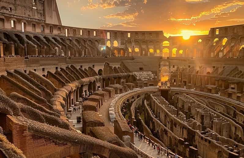 Rome: Golden Hour Expereince at the Colosseum with a Guide - First stop inside: the first level, the podium, and VIP perspective