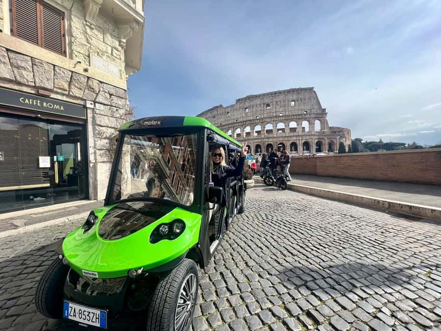 Rome: Golf Cart Tour with Artisanal Gelato Tasting - Colosseum Area First, So You Get Oriented Fast