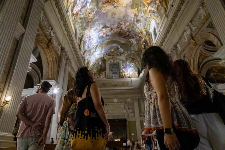 Rome: Moonlight Guided Walking Tour – Free for Kids - Sant’Ignazio di Loyola and Galleria Sciarra, where the details pay off