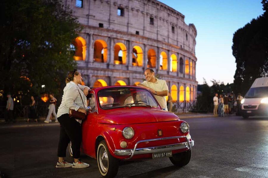Rome: Night Photo Session in a Fiat 500 with Aperol Spritz - Sunset skyline at Giardino degli Aranci, what you are chasing and why