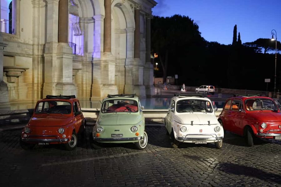 Rome: Night Photo Session in a Fiat 500 with Aperol Spritz - Eating in the flow, plus a live music stop