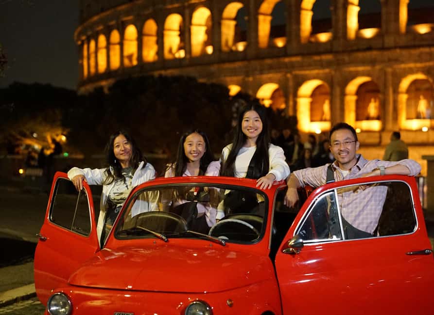 Rome: Night Photo Session in a Fiat 500 with Aperol Spritz - Meeting in front of Caffe Roma, then settling into the vintage ride