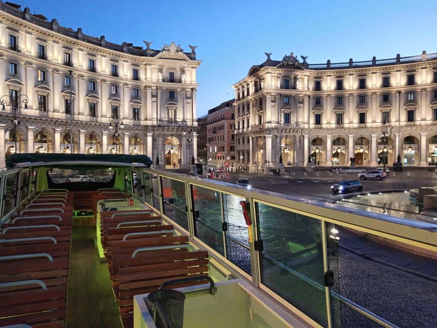 Rome: Nighttime Tour by Open-Top Bus - Sunset script: Piazza della Repubblica to Piazza Venezia in quick succession