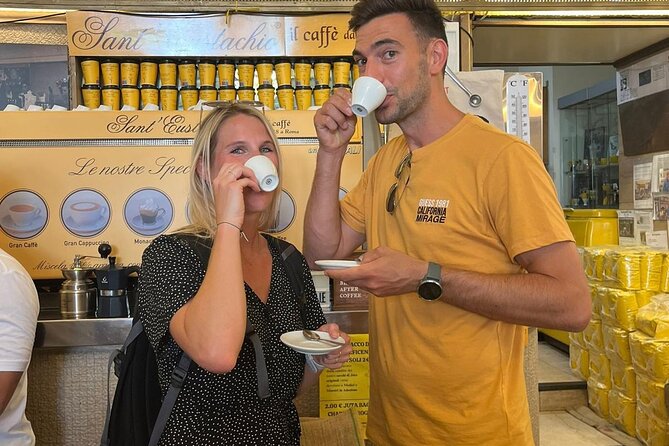 Rome Pantheon: Award Winning Gelato Tiramisu & Espresso Food Tour - Coffee at Tazza d’Oro and Sant’Eustachio: the flavor lesson starts here