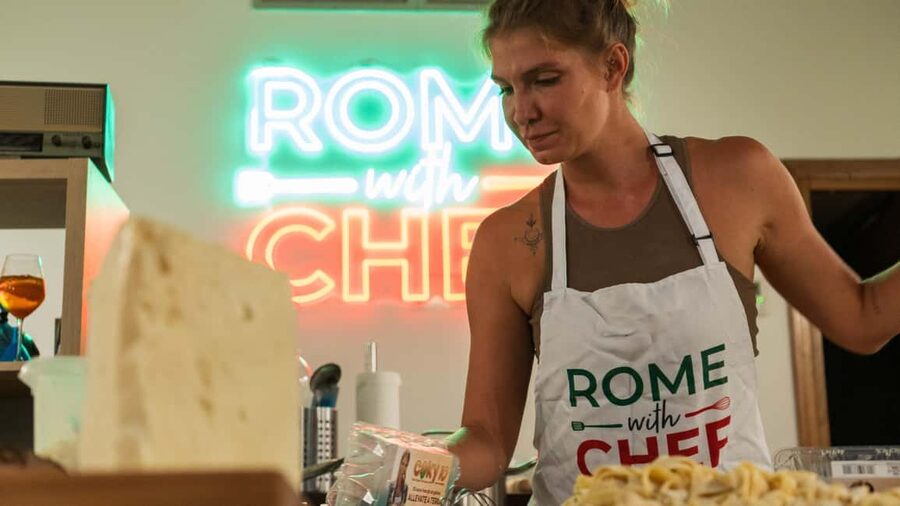 Rome: Pasta-Making Class with Italian Spritzes - Eating your pasta near the end, with Limoncello Spritz to finish