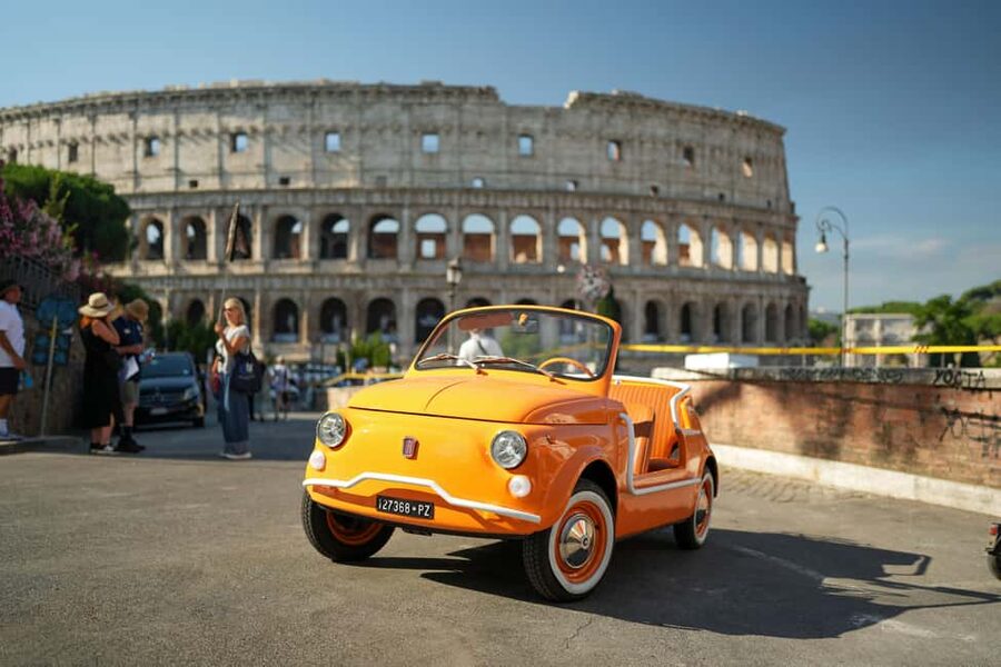 Rome: Photoshoot Service with Vintage Fiat 500 - Meeting points and getting settled in the car