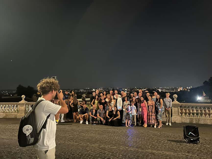 Rome: Private Nighttime Golf Cart Tour with Aperitivo - Hotel pickup, English guide, and the start of the night
