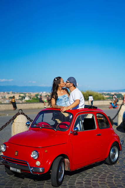 Rome Pro Photoshoot Service with Free Transport by Fiat 500 - Giardino degli Aranci and that Rome viewpoint effect