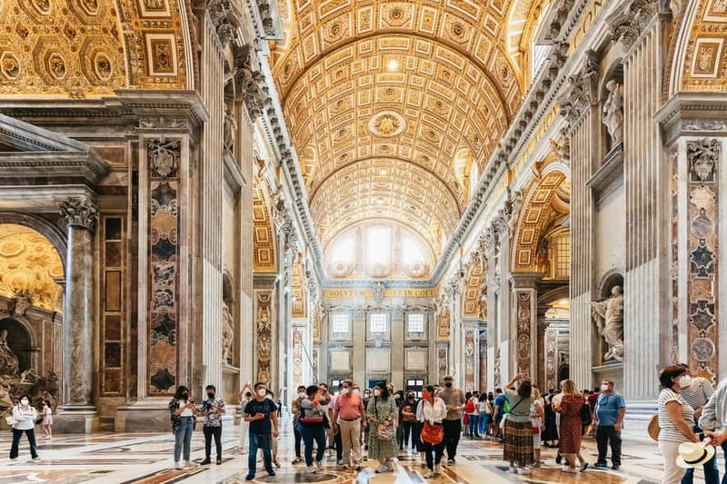 Rome: St. Peter's Basilica, Papal Tombs, and Dome Climb Tour - St. Peter’s Basilica interior, where art and scale can overwhelm