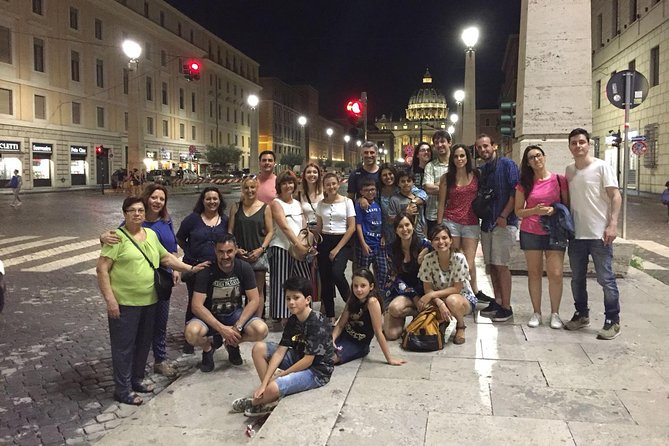 Rome: Vatican Night Tour - Stop 1: Spanish Steps at night, where the viewpoint does the talking