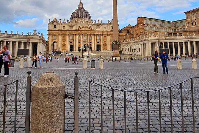 St. Peter's Basilica Dome to Underground Grottoes Tour - St. Peter’s Square, the Obelisk, and Bernini’s Visual Game