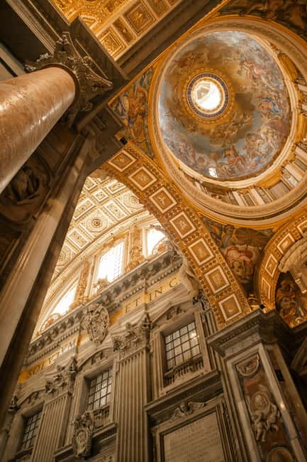 Vatican Full access: St.Peter's Basilica, Dome, Tombs+Audio - Dome climb setup, mosaics close-up, big Rome views
